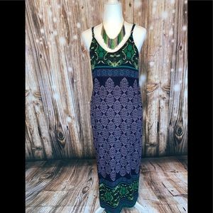 Dark Blue Green Dress MEDIUM